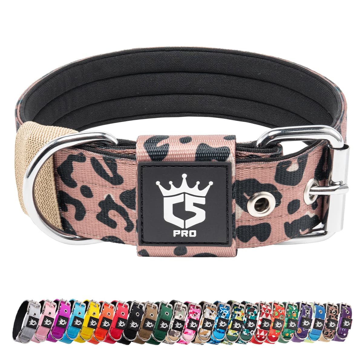 TSPRO Collar Táctico para Perros Ajustable, Collares con Broche de Metal Robusto, de 3,8 cm de Ancho, Duradero y Cómodo para Perros Medianos y Grandes (Negro M) — view 44