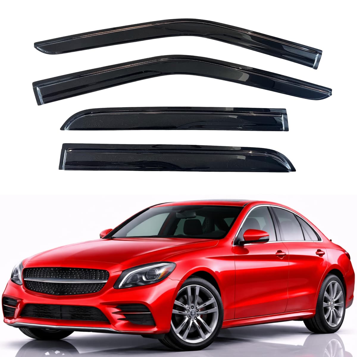 KPY Rain Guards Fit for 2006-2013 Lexus IS250 IS350, Out-Channel Window Visors Vent Wind Deflectors 4PC, Car Accessories for 06-13 Lexus is Series — view 43