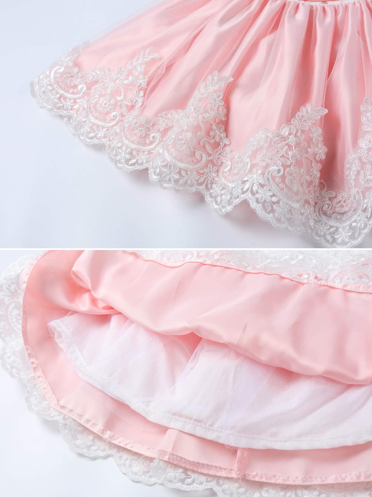 LZH Baby Girls Flower Wedding Dress Toddler Birthday Party Pageant Baptism Christening Tutu Gown Bowknot Dress — view 6