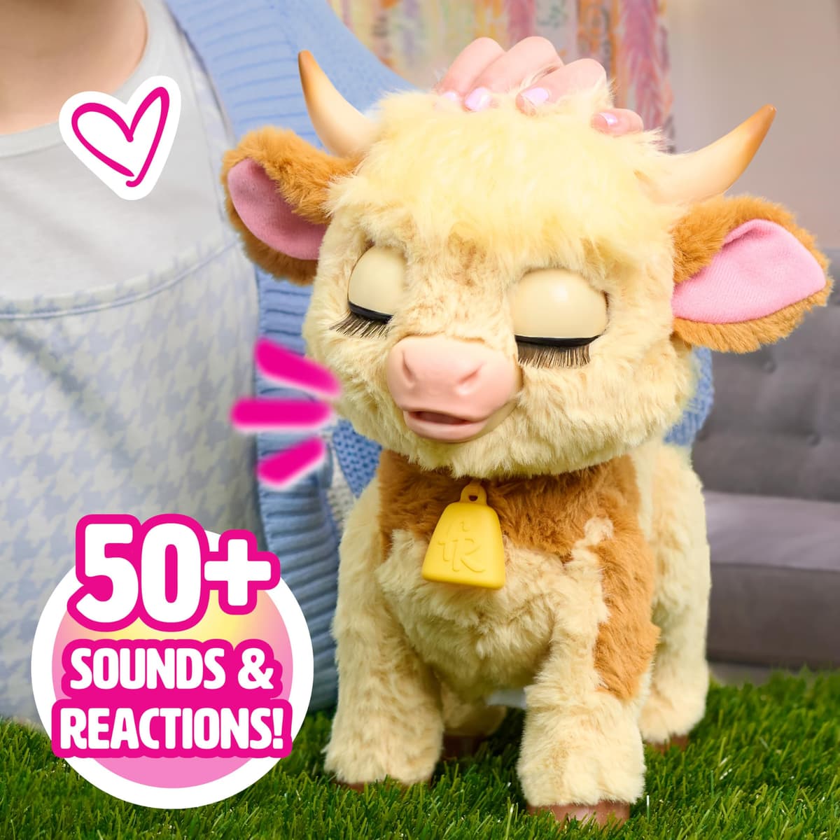 Just Play furReal Maggie the Feed & Follow Cow, 11 Inch Interactive Highland Mini Cow, for Boys and Girls, Ages 4 and Up — view 2