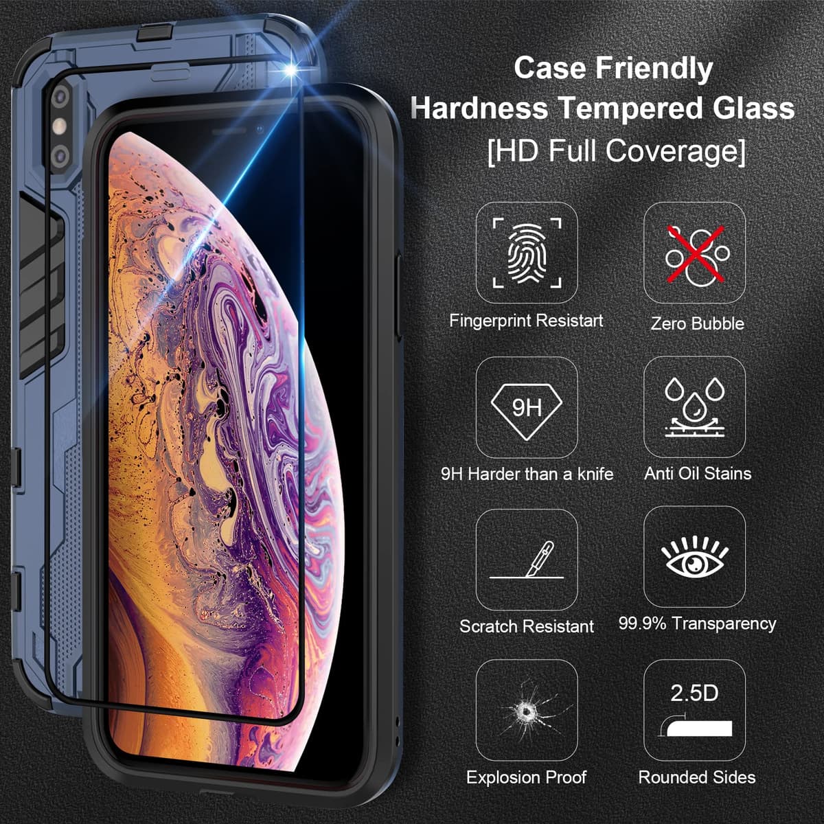 Funda para CMF Phone 2 Pro, Carcasa Antigolpes con Soporte anular metálico, Case Protectora de Grado Militar, Negro — view 1460