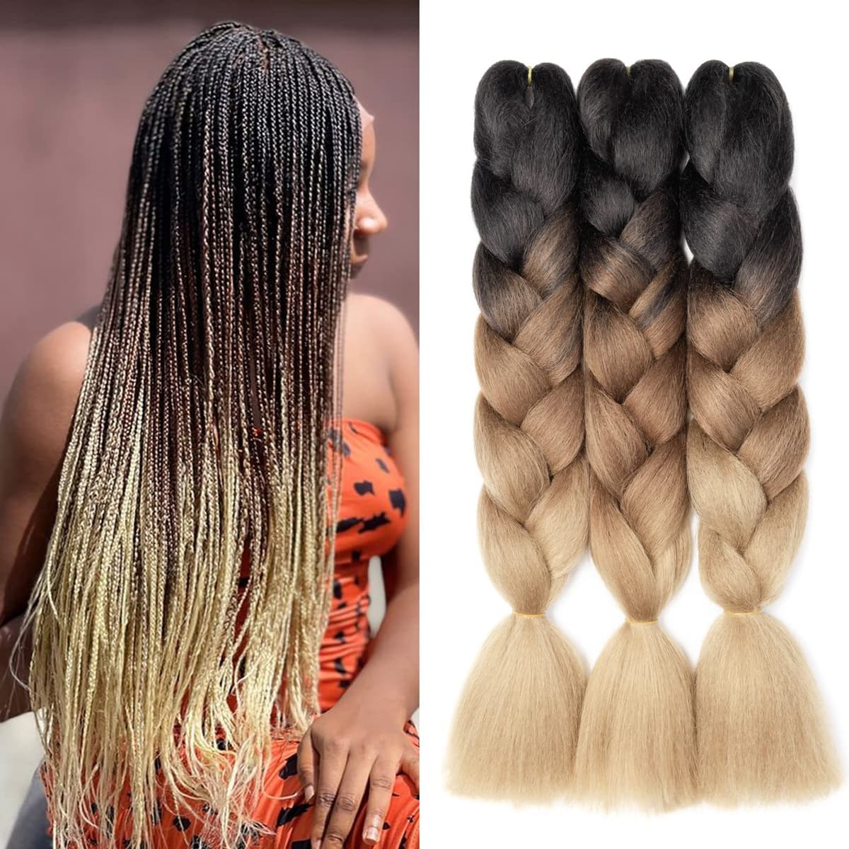 60cm Extensiones de Pelo Trenzas Africanas Castaño Oscuro Extensiones para Trenzas Africanas 1 pcs 100g Kanekalon Pelo para Trenzas Africanas Sintetico Extensiones de Trenzado Cabello Braiding — view 184
