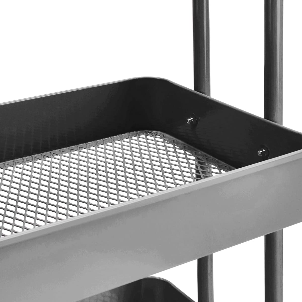 Amazon Basics Carrito de cocina o multiuso de 3 estantes con ruedas, Gris Oscuro — view 6