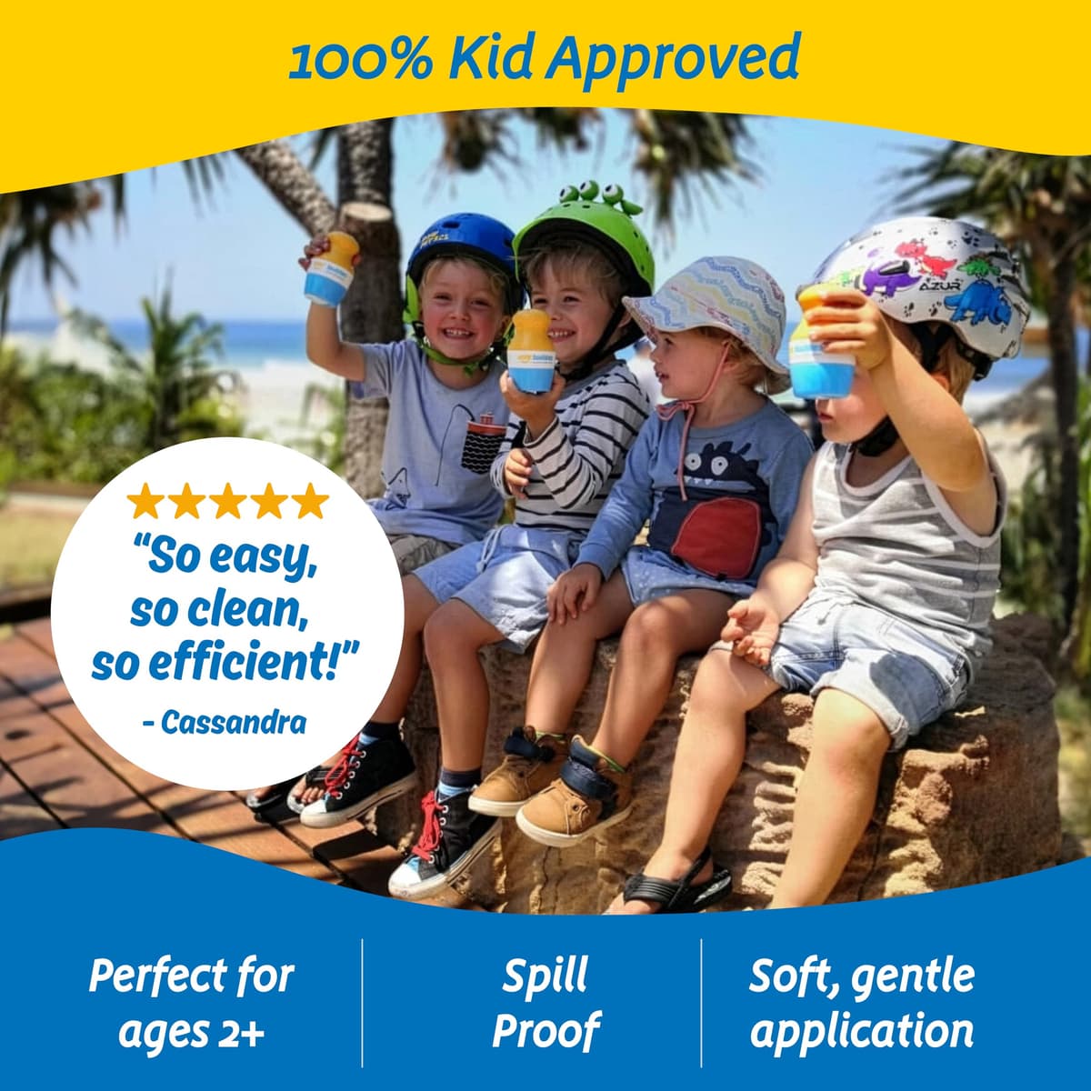 Solar Buddies Sunscreen Applicator - Single Blue - Refillable Roll on Sponge Sunscreen, Suncream & Lotion Applicator For Kids, Adults & Families - Holds 3.4fl oz, Perfect Size for Travel — view 5