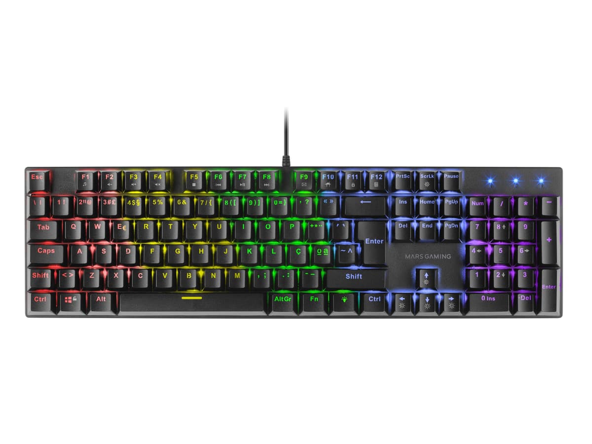 Mars Gaming MKMINIPRO, Portugués, Teclado Mecánico Compacto 60%, Switches Mecánicos Hot-Swappable, Iluminación RGB Chroma, Teclado Gaming Antighosting, Multiplataforma, Switch Azul, Blanco — view 12