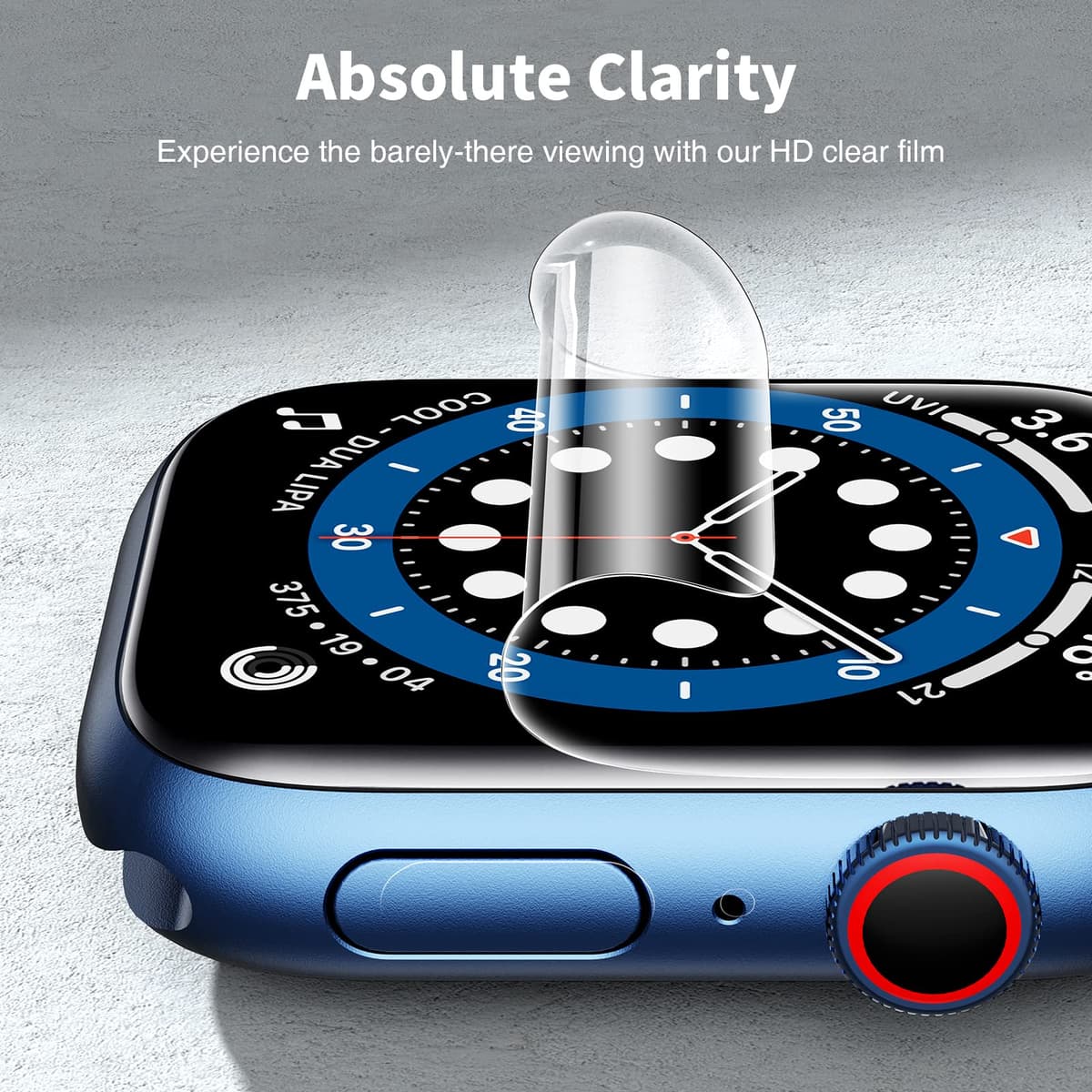LK 4 Pack Screen Protector for Apple Watch Series SE/SE2/SE3 6 5 4 40mm/ Apple Watch Series 9 8 7 41mm, High Definition, Bubble Free, Clear Flexible TPU Film, Easy Installation, for iWatch 40/41mm — view 5