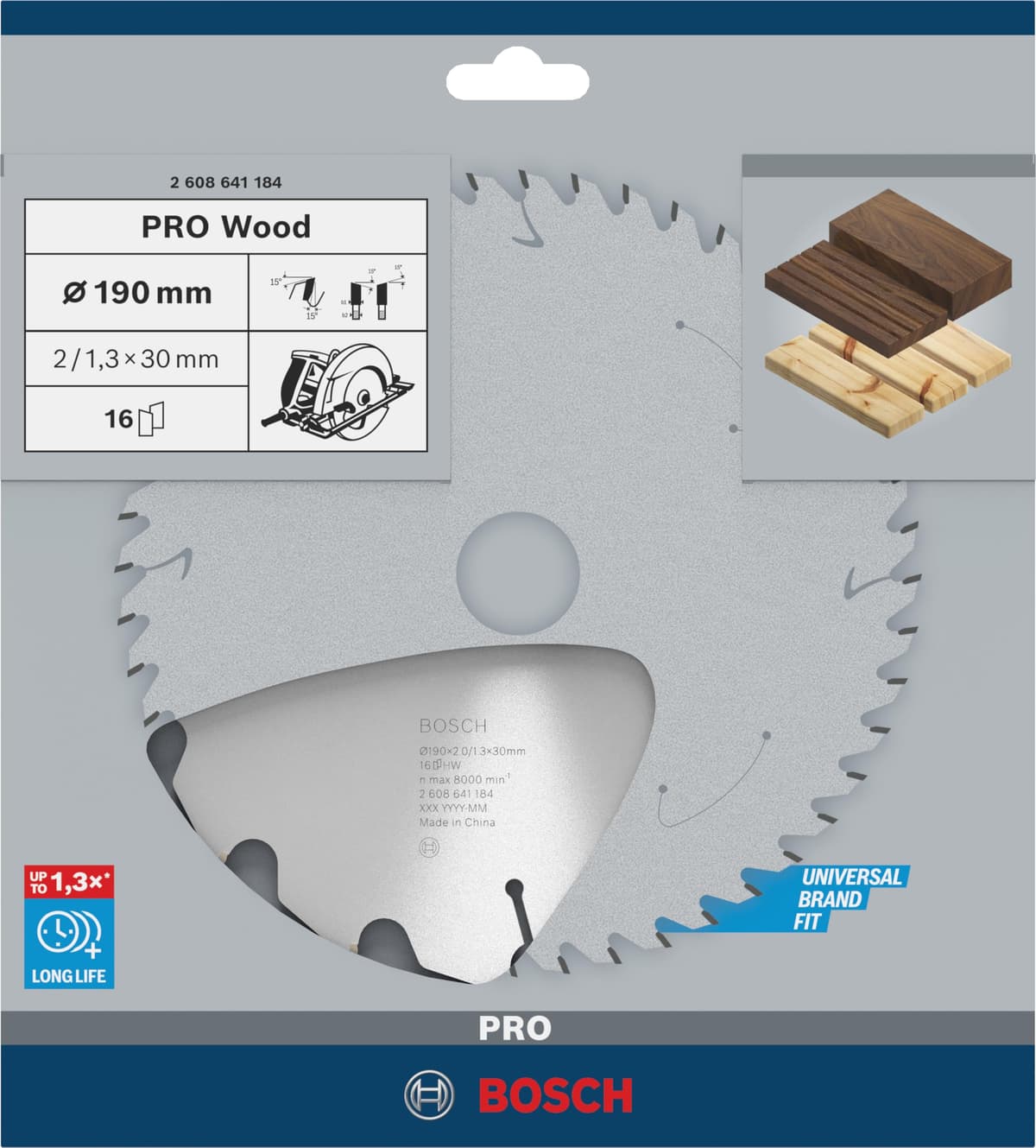 Bosch Professional 2 608 641 184 - Hoja de sierra circular Optiline Wood - 190 x 30 x 2,0 mm, 16 (pack de 1) — view 2