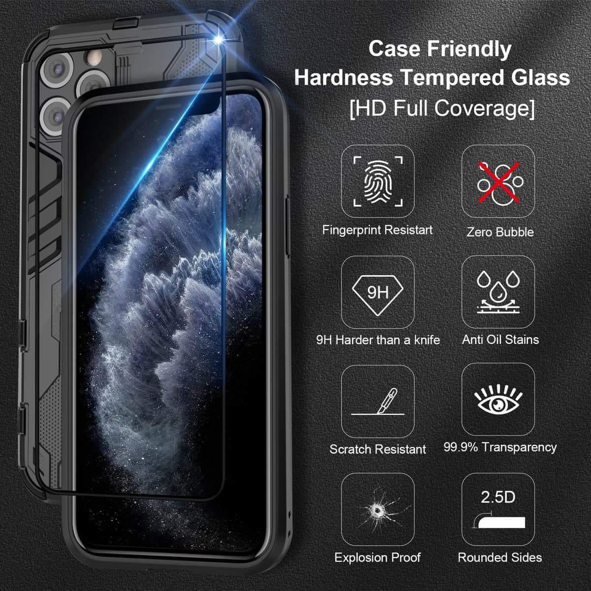 Funda para CMF Phone 2 Pro, Carcasa Antigolpes con Soporte anular metálico, Case Protectora de Grado Militar, Negro — view 525