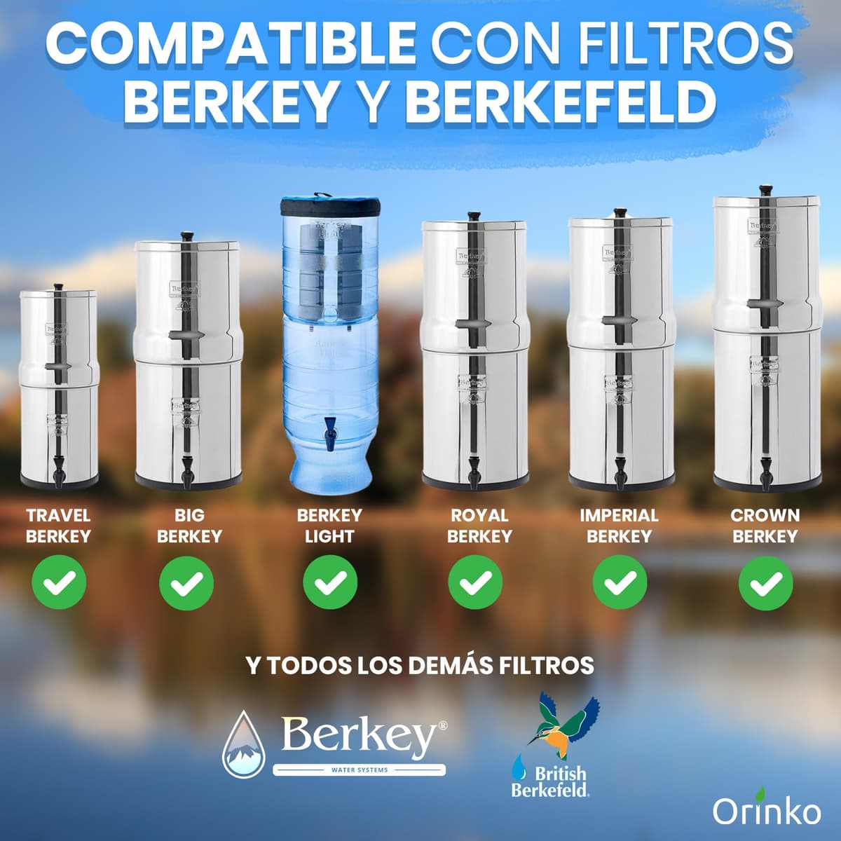 Cartucho de filtro para filtro de agua por gravedad – Compatible con Berkey & Berkefeld – Purificación eficaz del agua potable – Filtración de alto rendimiento Anti-Bacteriana – Certificado por NSF — view 2