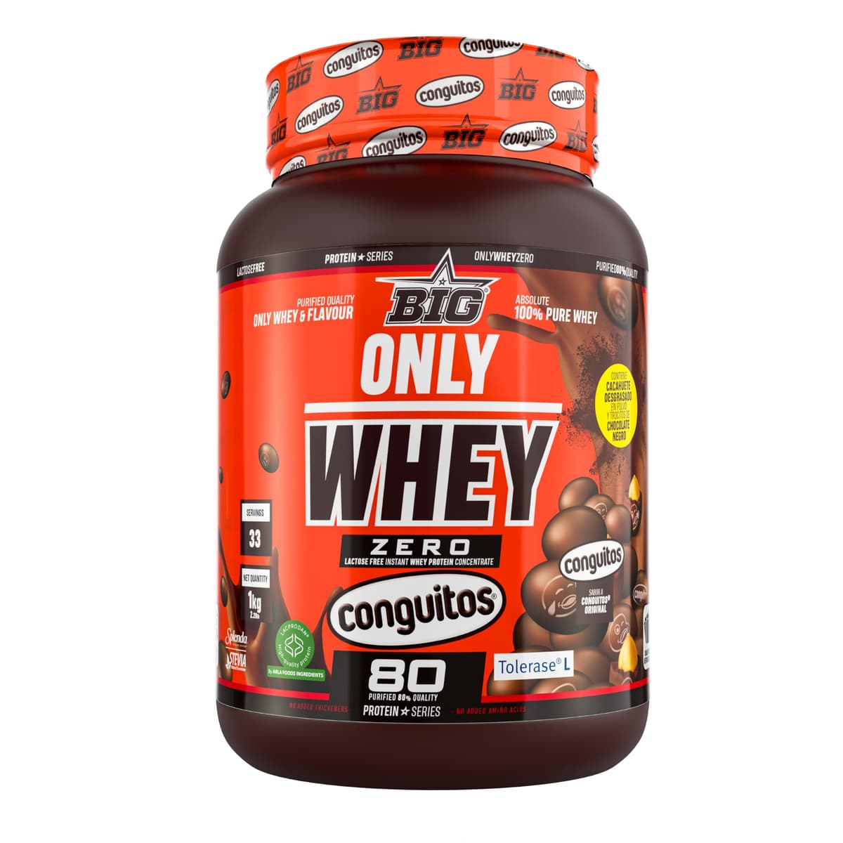 BIG - Proteinas Whey - Proteina en Polvo para Desarrollo de Masa Muscular y Recuperación - Materia Prima Premium - Whey Protein Sin Lactosa, Sin Azúcar, Sin Grumos (1Kg, Cacaolat) — view 34