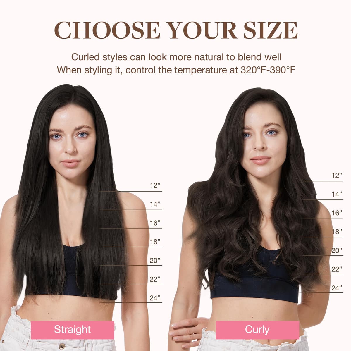 GOO GOO Clip in Hair Extensions Human Hair, 18inch 150g 9Pcs, #2 Dark Brown, Hair extensions for women, Human Hair Extensions Clip in — view 160
