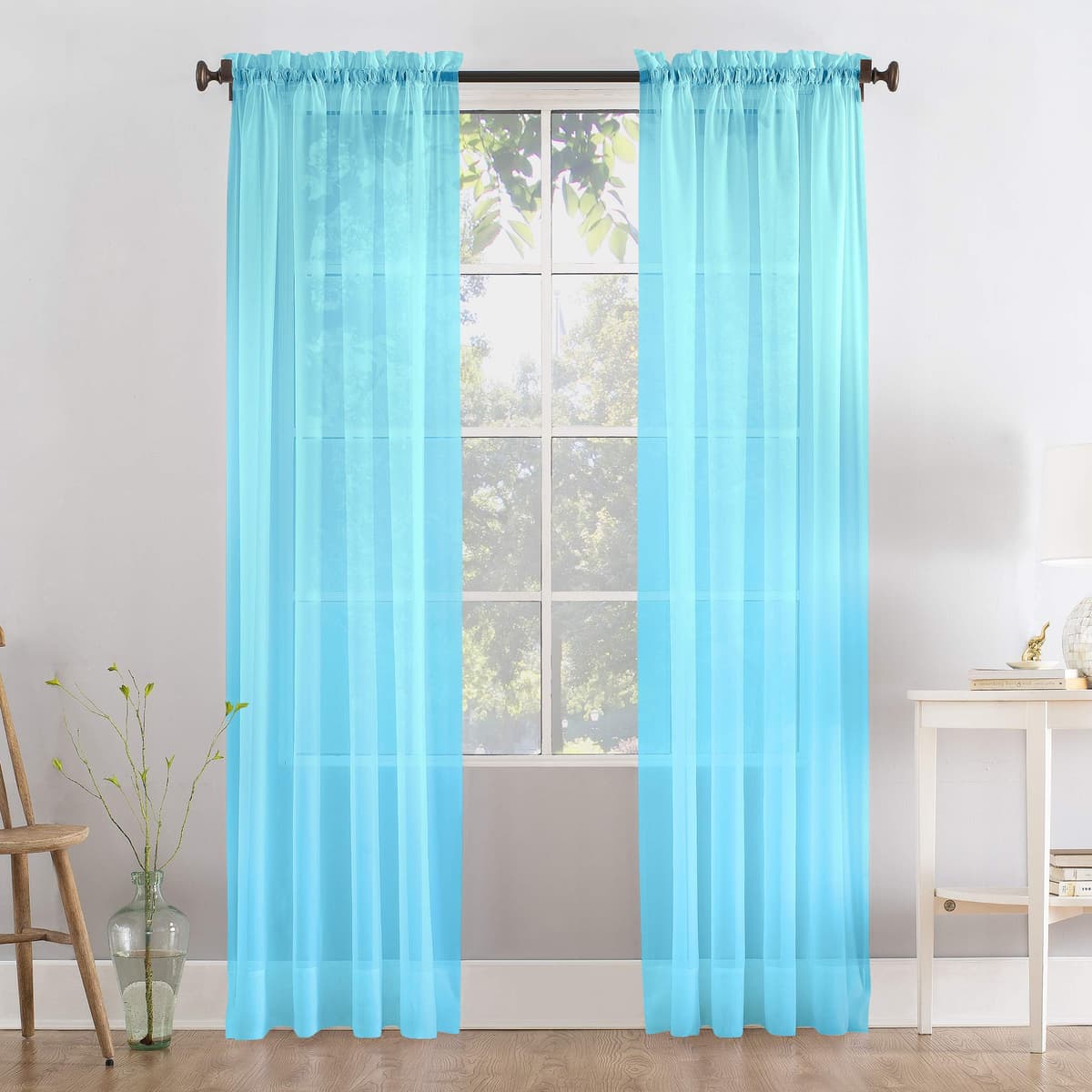 Megachest a pair of slot top voile curtains (Pure White, 56" wideX81 drop 2 Panels) — view 53