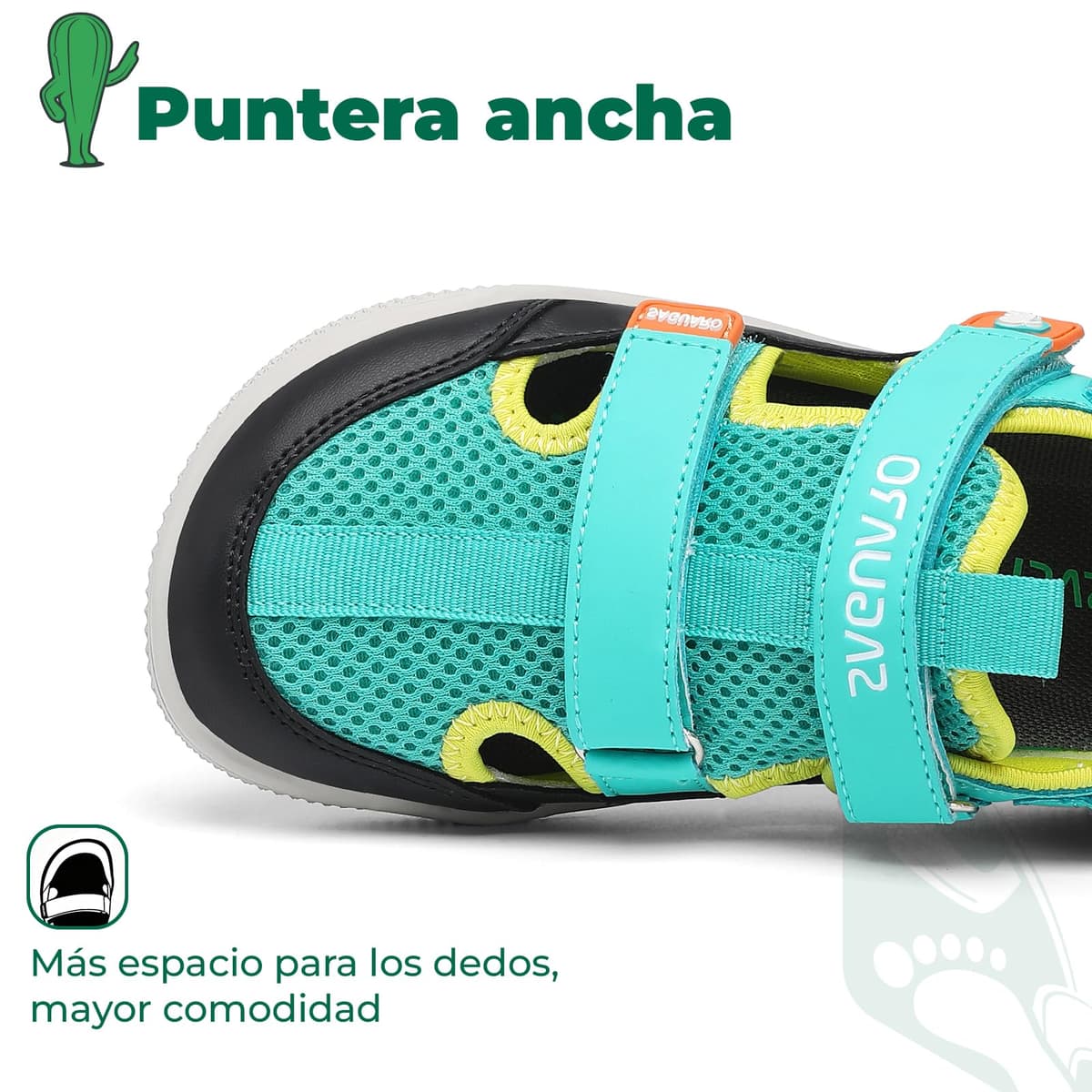 SAGUARO Niño Sandalias Barefoot Cangrejeras - Puntera Cerrada & Velcro & Puntera ancha, 25-36 — view 5