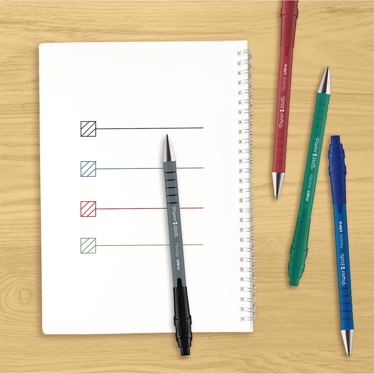 Paper Mate Flexgrip Ultra Retractable Ballpoint Pens | Medium Point (1.0mm) | Black | 5 Count — view 7