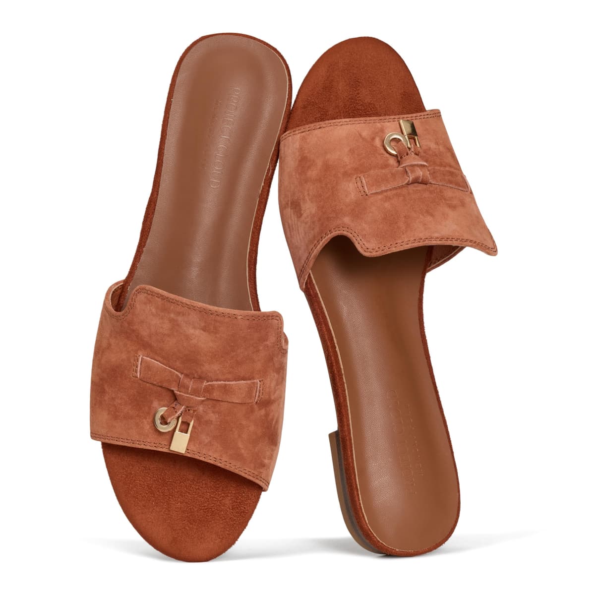 Project Cloud 100% Genuine Leather Sandals Women Dressy - Non-Slip Womens Sandals with Memory Foam Insole Slides for Women Footwear - Lightweight Flat Sandals for Women 2026 (Cannes)