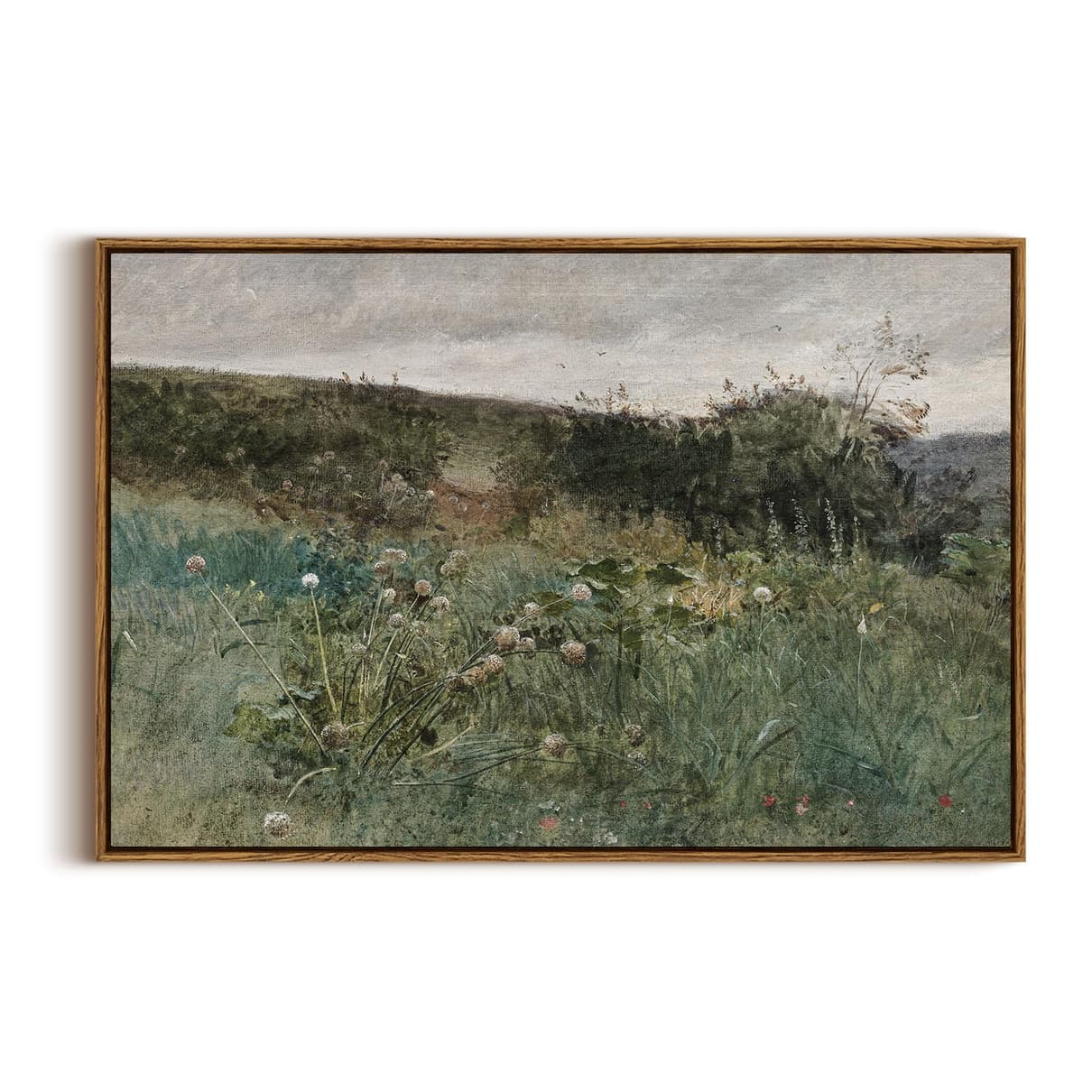 InSimSea Framed Canvas Wall Art, Meadow with Flowers Painting, Landscape for Living Room, Bedroom, Home, Bathroom Decor, 8x10 — view 245