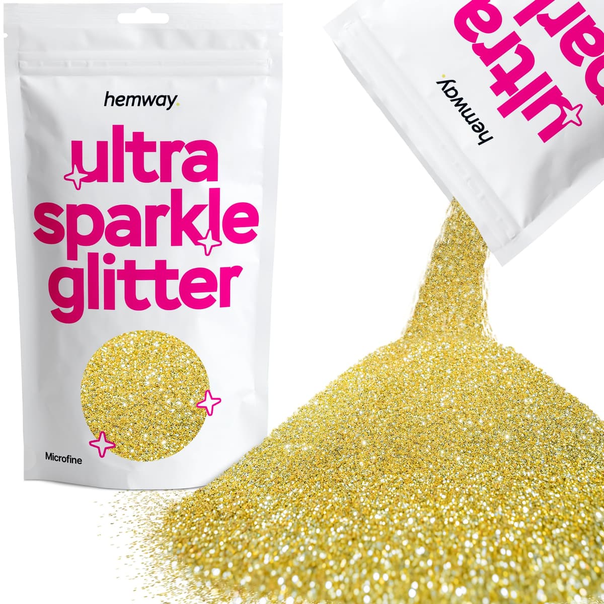Hemway Ultra Sparkle Glitter Baby Pink Iridescent 100g Fine | Glitter for Arts & Craft, Makeup, Nail Art, Crafting, Card Making, Sparkle Decoration — view 32