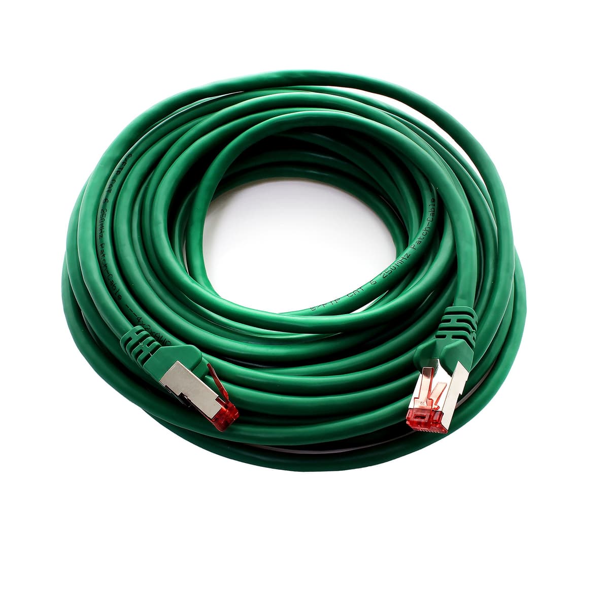 1aTTack.de - 1x 50m CAT6 patch cable S/FTP PIMF shielding CAT.6 RJ45 network cable Ethernet cable DSL LAN router switch modem patch panel - green - 1 piece — view 9