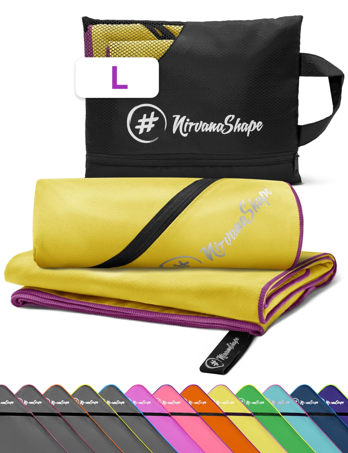 NirvanaShape Toallas de Microfibra | Absorbentes, Ligeras, de Secado rápido | Toallas de baño, Toalla de Viaje, Toallas Deportivas | Ideales para Viajar, IR al Gimnasio, la Playa, Practicar Yoga — view 31