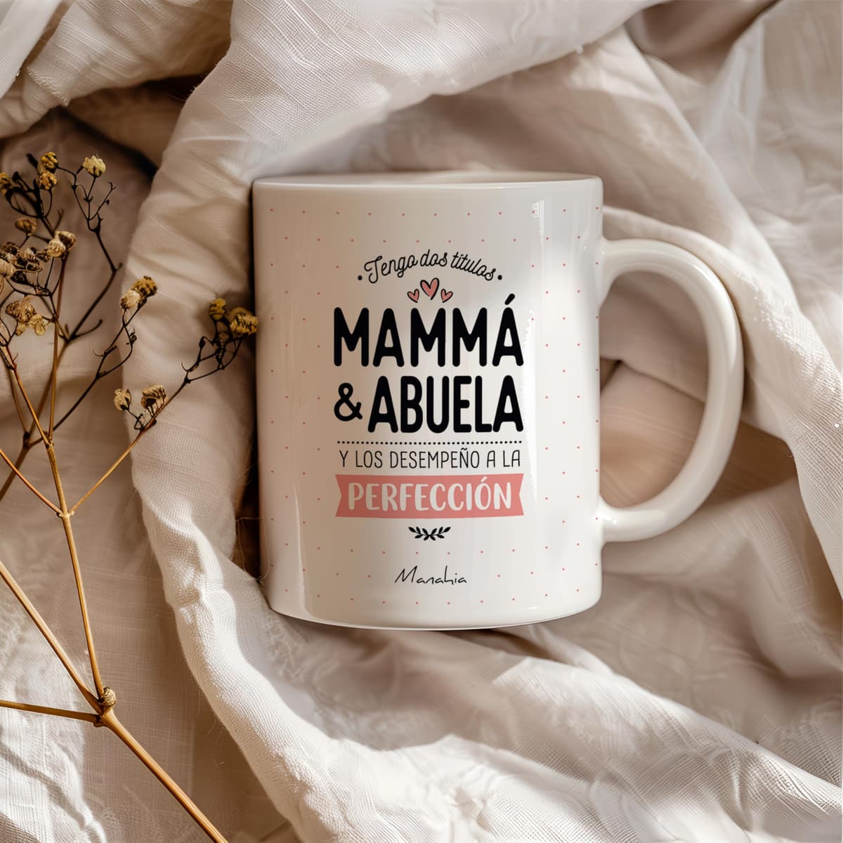Manahia - Taza Mamá Abuela, desempeño ambos titulos a la perfección | Detalle Original Emotivo Navidad, Día de la Madre, de los Abuelos, Futura Abuela | Idea Sorpresa Anuncio Embarazo | Con Caja Kraft — view 4