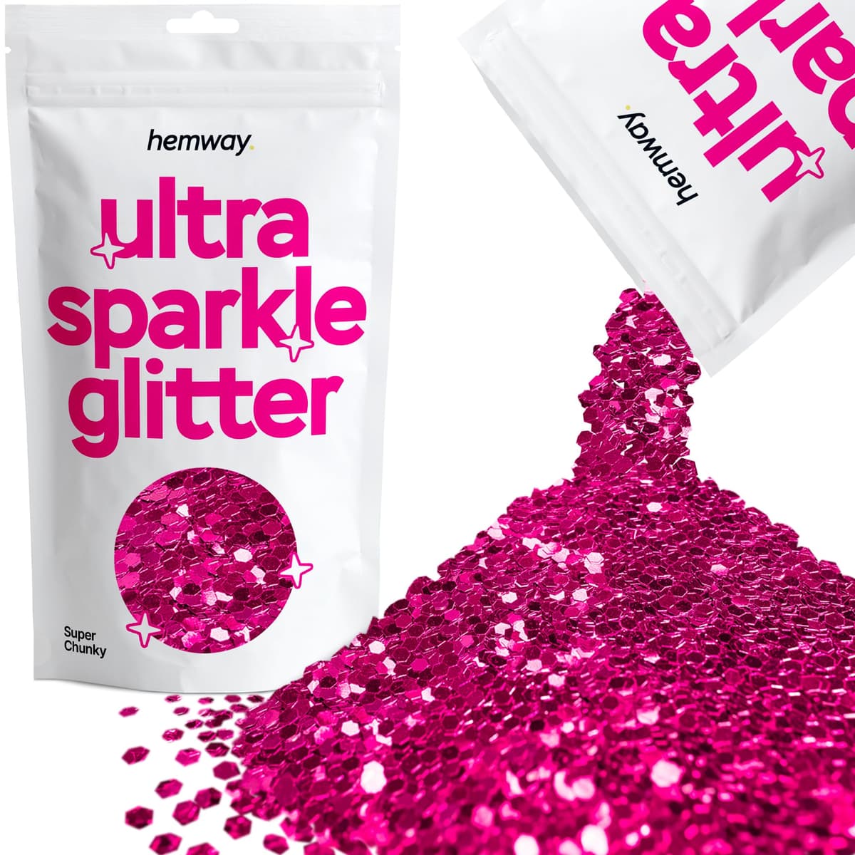 Hemway Ultra Sparkle Glitter Baby Pink Iridescent 100g Fine | Glitter for Arts & Craft, Makeup, Nail Art, Crafting, Card Making, Sparkle Decoration — view 213
