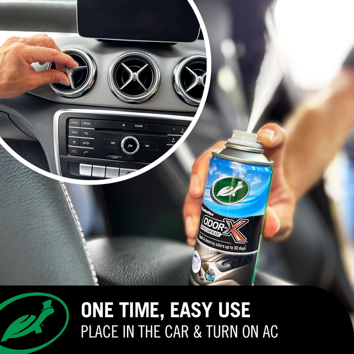 Turtle Wax Odor-X Whole Car Blast Car Air Freshener, New Car Scent, One-time Use Odour Eliminator, Removes Unwanted Smells Permanently, Car Fragrance Lasts up to 30 Days, 50ml, Pack of 2 — view 5