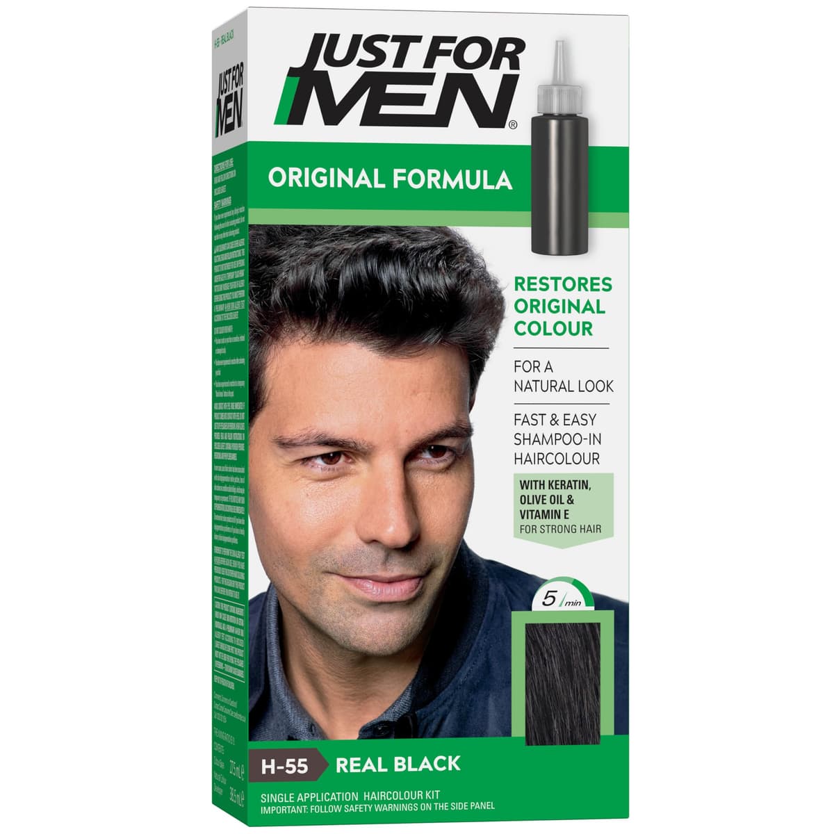 Just for men Original Formula Dark Brown Black Hair Dye, Restores Original Colour for a Natural Look H45 — view 3