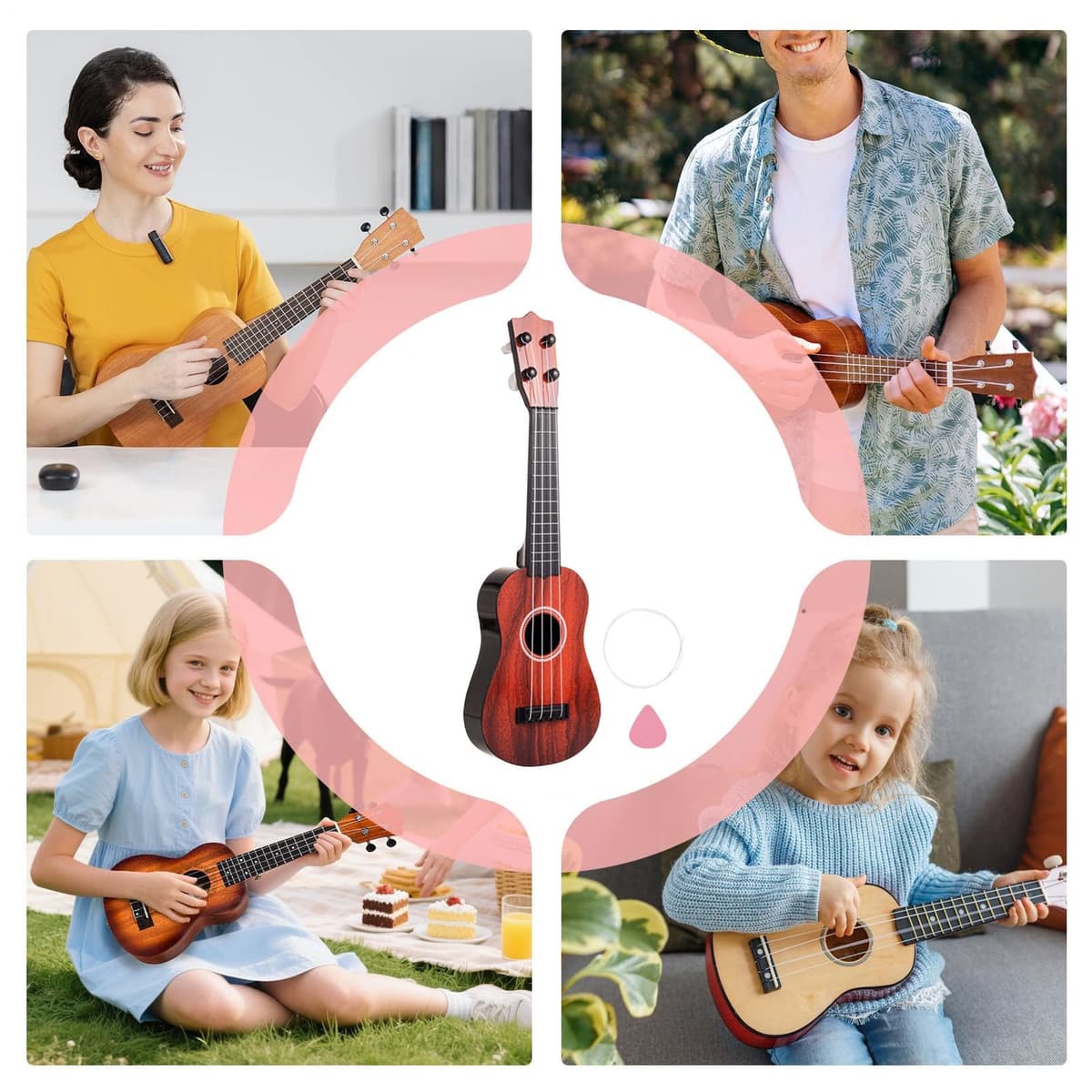 Ukulele para Principiantes - Juguete Educativo Musical de 43 cm | Instrumento Musical de Juguete de iniciación,para Clases Colegio Guardería Niñas Niños Hogar Estudio — view 4