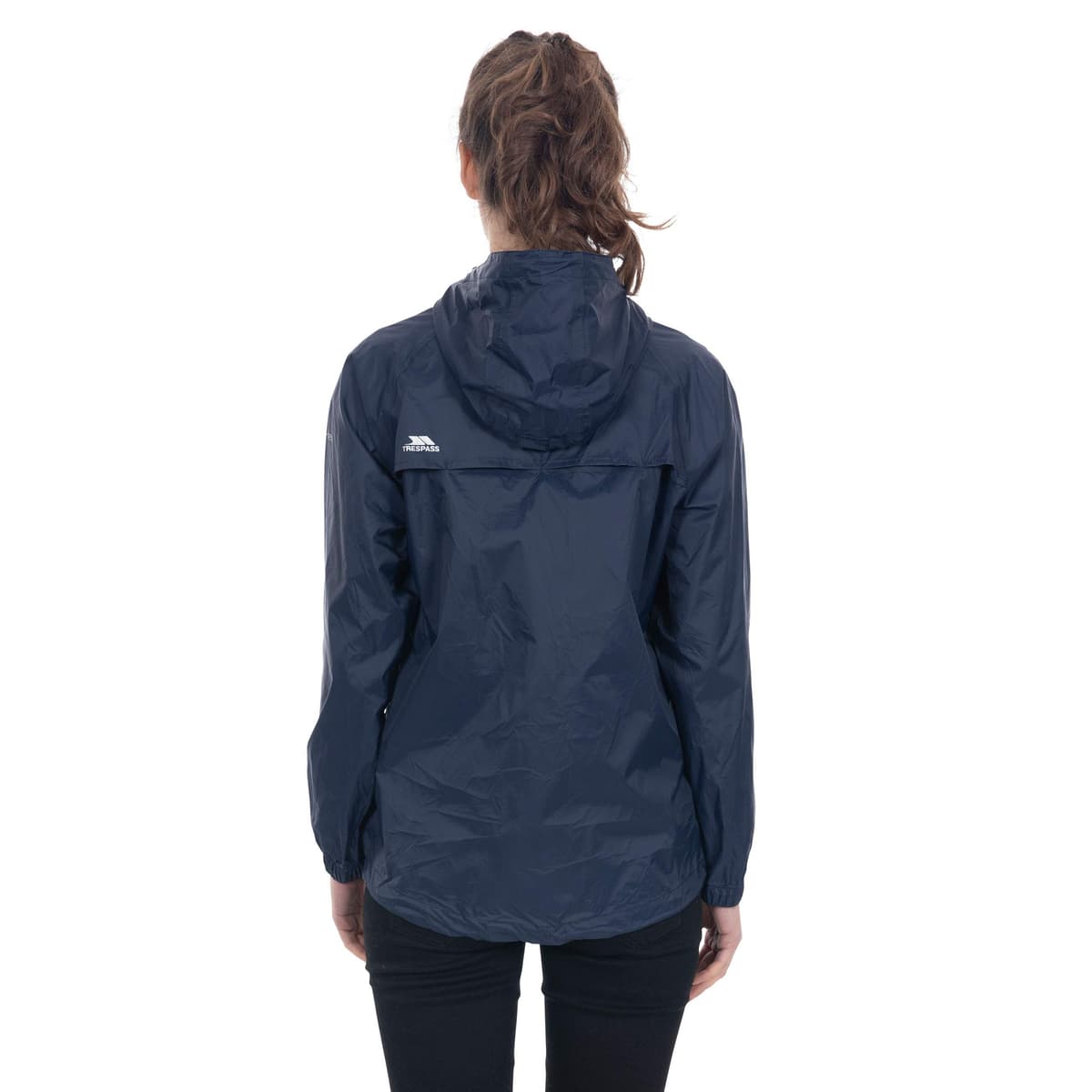 Trespass Adults Waterproof Jacket Qikpac - Lightweight Packaway Raincoat, 2 Zip Pockets, Full Body Front Zip, Adjustable Hood, Storm Flap, Ventilated Back, Foldable Packs in Pouch — view 9