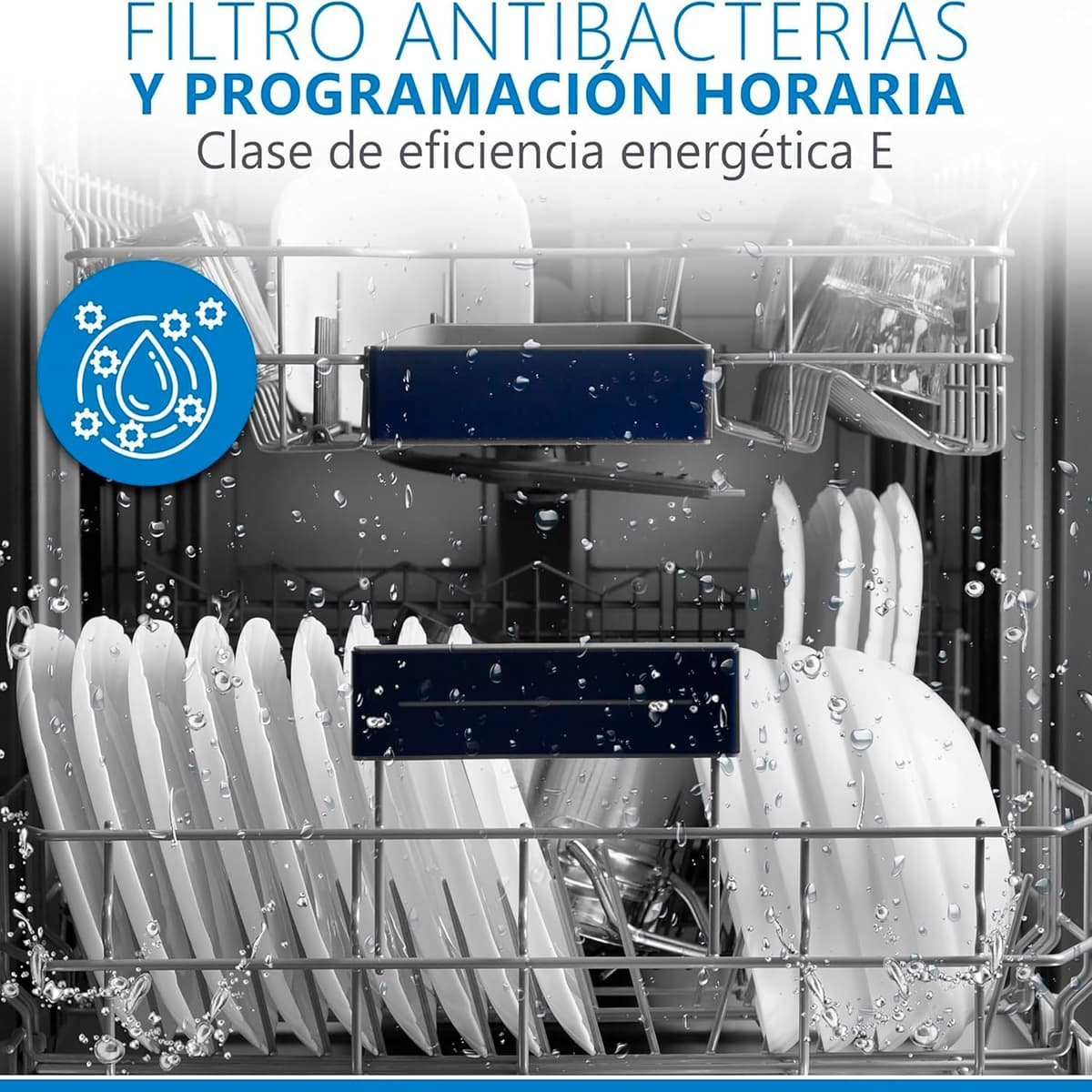 Midea Lavavajillas 60 cm+++ Blanco para 12 servicios - Lavaplatos libre instalación - Compacto con 4 Programas de Lavado integrable - Filtro Antibacterias y Programación Horaria Nuevo Modelo — view 3