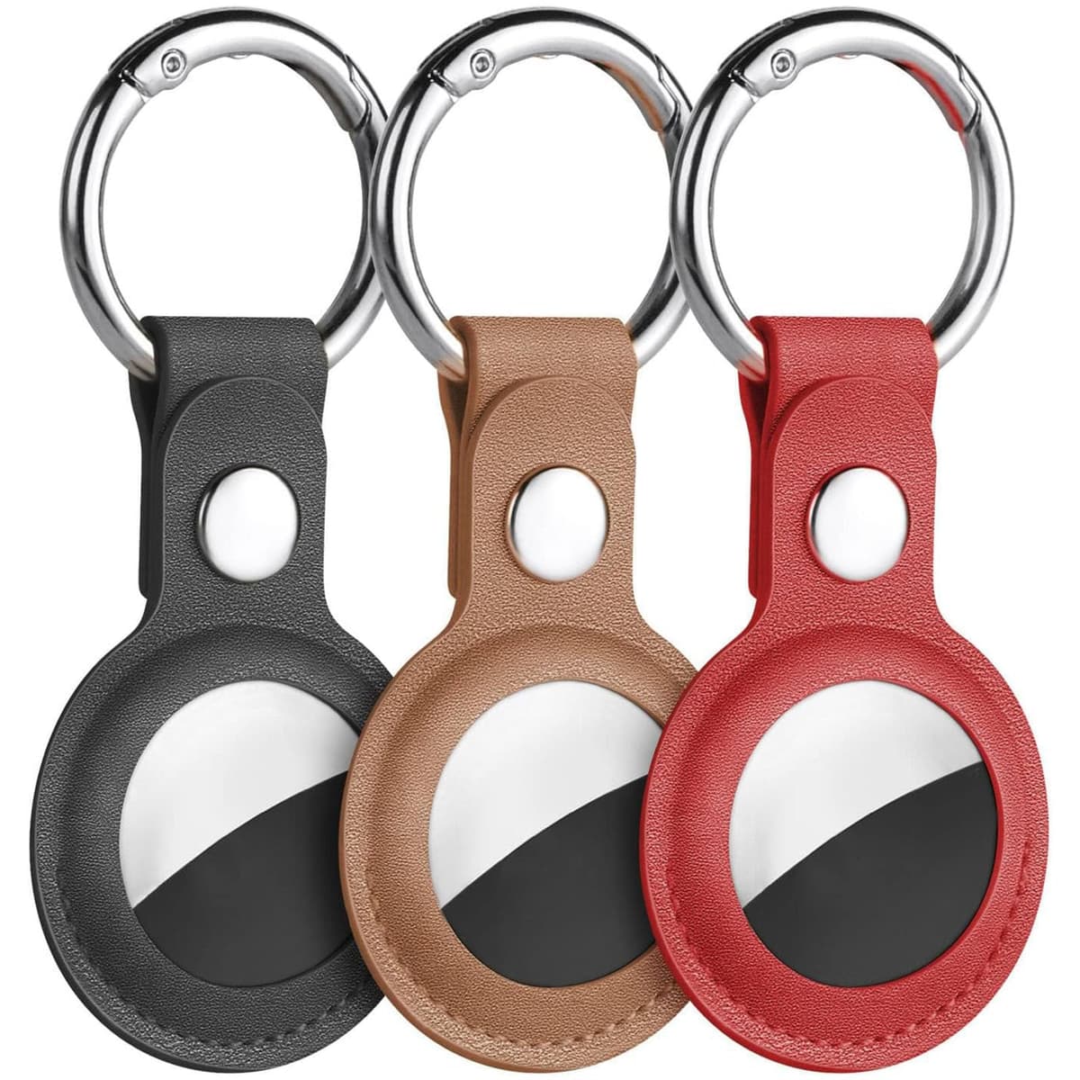 Ainiv Llavero para AirTag, 1 Pieza Llaveros para AirTag Funda Protectora, PU Localizador Portátil Antipérdida, Protectora de Cuero Funda Bluetooth Tracker Mascotas y Mochilas — view 11
