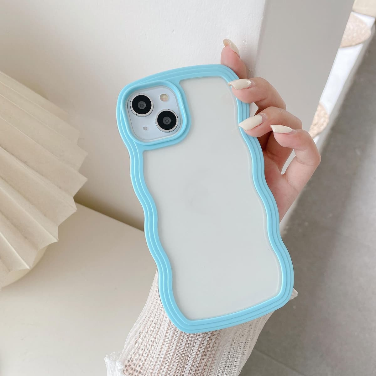 QLTYPRI Compatible with iPhone 11 Case, Cute Curly Wave Frame Clear Case for Girls Women, Transparent Soft Silicone TPU Bumper Shockproof Protective Phone Cover for iPhone 11 - Purple — view 78