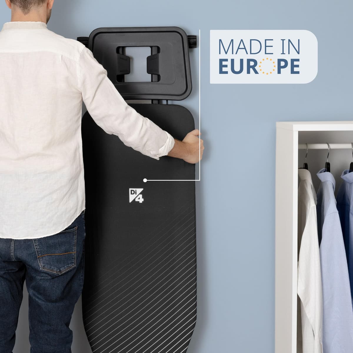 Di4 Tabla de Planchar Press Vivo, Superficie de Planchado 120x45cm, Altura Regulable, Plegable, Funda Resistente Algodón, Ergonómica, Soporte para Planchas y Centros de Planchado — view 5