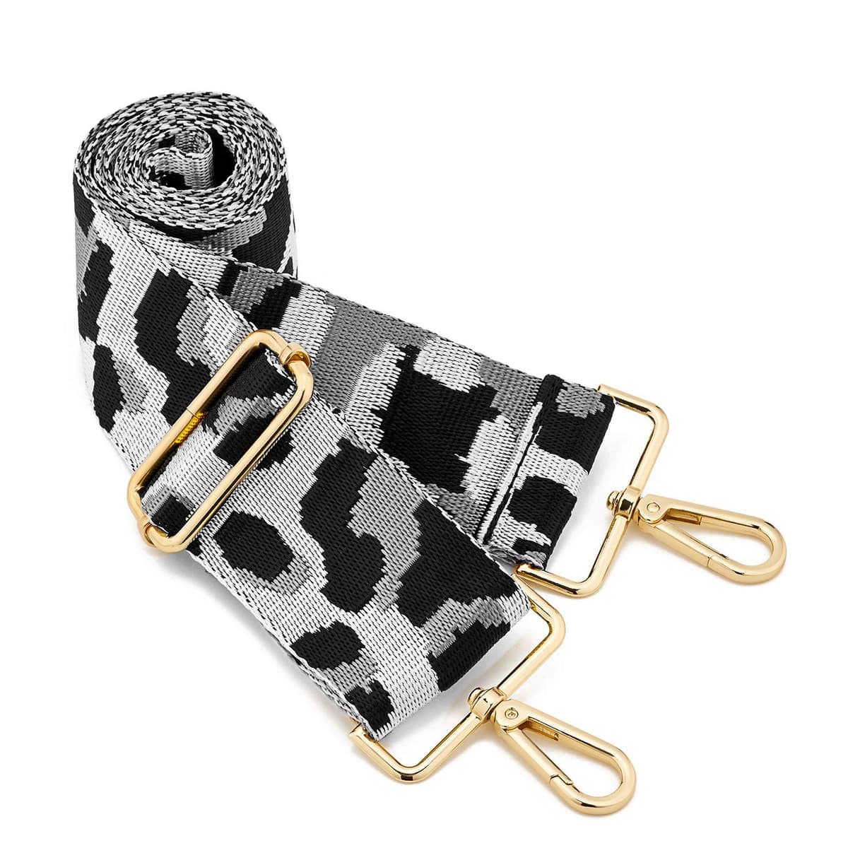 ZOOEASS Wide Shoulder Strap, Guitar Style Adjustable Purse Strap with Gold Buckle Replacement Woven Crossbody Straps for Handbags((3.8CM) Shining Black) — view 43