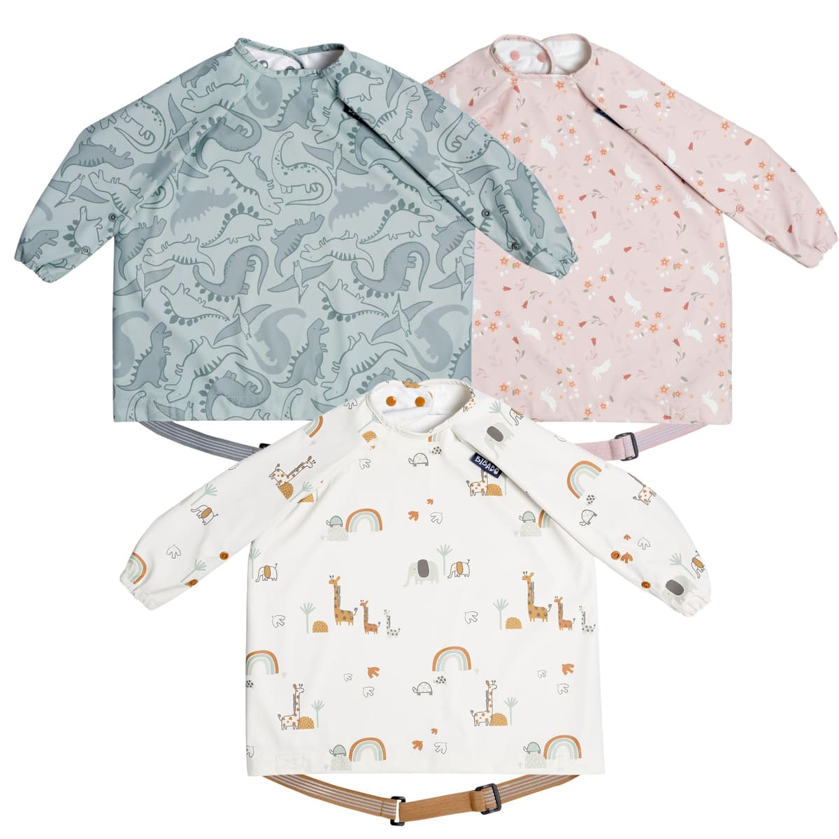 BIBaDO - Long Sleeve Baby Bibs - Babies & Toddlers 6-36 Months - Coverall Weaning Bib - Easy Wipe Clean & Soft Fabric - Attach to Highchair & Tables - Waterproof - Machine Washable — view 28