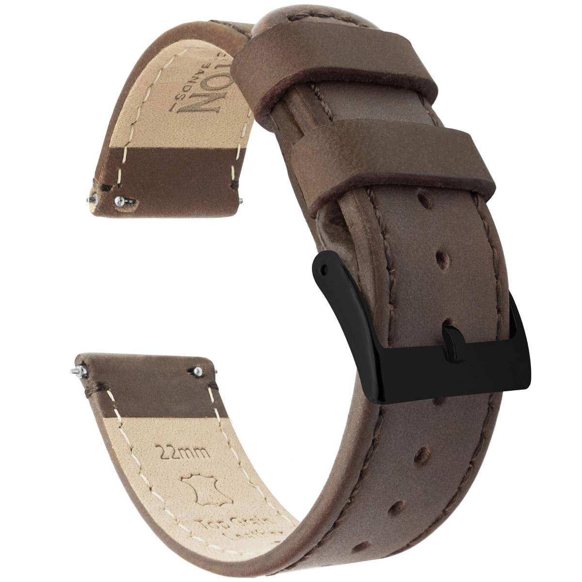 BARTON Quick Release - Top Grain Leather Watch Band Strap - Choice of Colour & Width - 16mm, 18mm, 19mm, 20mm, 21mm 22mm, 23mm or 24mm — view 28