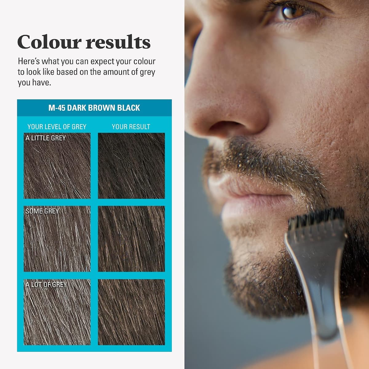 Just for men Moustache & Beard Dark Brown Dye, Eliminates Grey for a Thicker & Fuller Look M45 — view 6