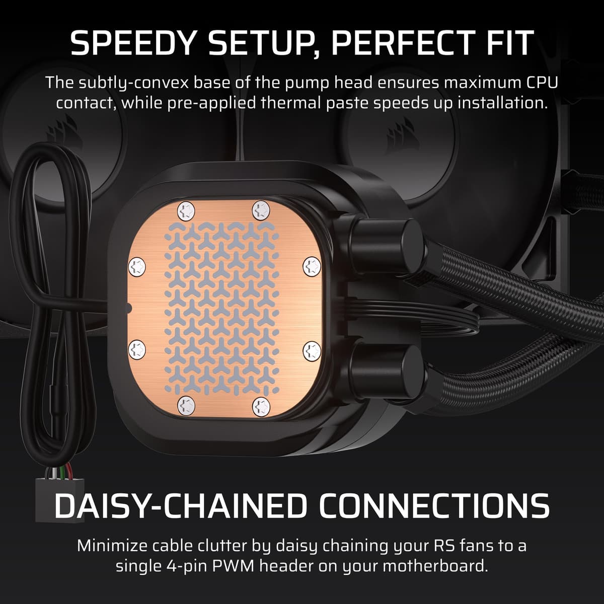Corsair NAUTILUS 240 RS LCD Liquid CPU Cooler – 2.1" IPS LCD Screen, 240mm AIO, Low-Noise, Daisy-Chain, Intel LGA 1851/1700, AMD AM5/AM4 – 2x RS120 Fans Included – Black — view 4