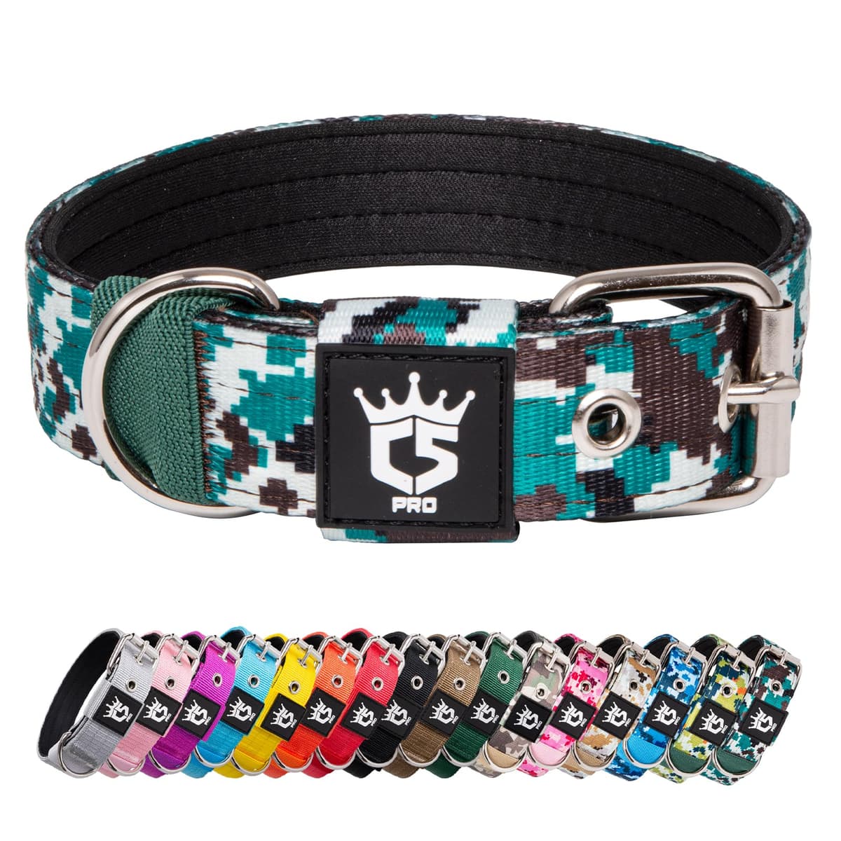 TSPRO Collar Táctico para Perros Ajustable, Collares con Broche de Metal Robusto, de 3,8 cm de Ancho, Duradero y Cómodo para Perros Medianos y Grandes (Negro M) — view 46