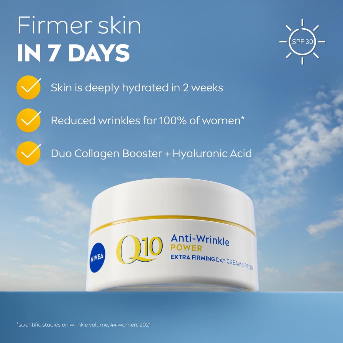 NIVEA Q10 Anti-Wrinkle Power SPF30 Firming Day Cream (50ml), Facial Moisturiser to Reduce Wrinkles, Firming Cream to Nourish and Achieve Firmer Skin in 7 Days — view 2