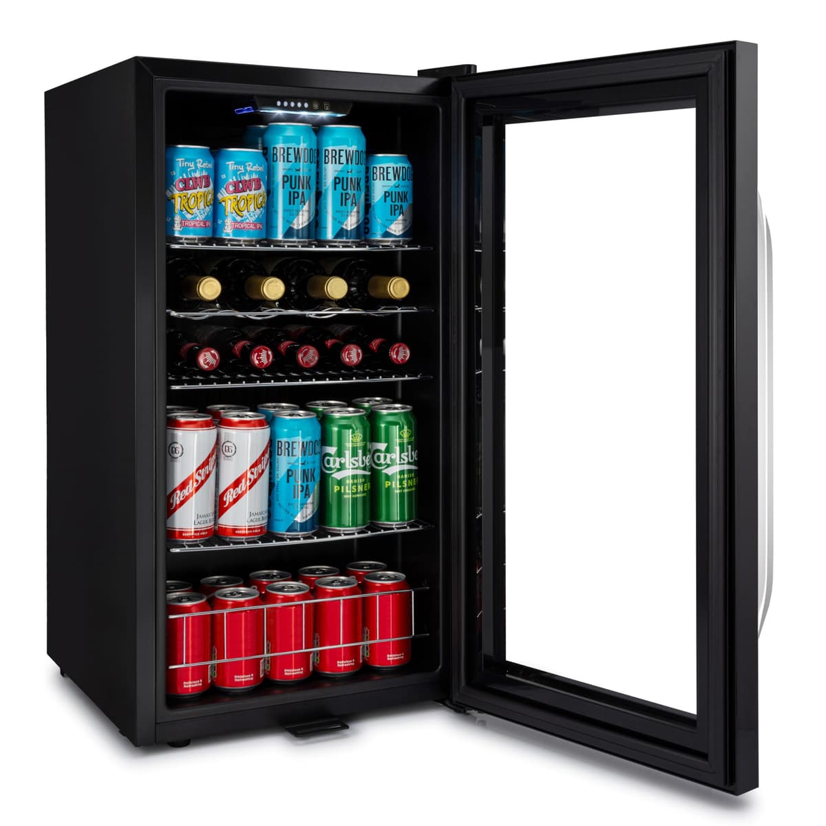 Subcold Ace90 LED Touch Control Beer Fridge With Glass Door | Premium Drinks & Wine Fridge | Black Alu Handle, Auto Defrost, Lockable | 91 Cans | Ideal for Home Bar Undercounter — view 4