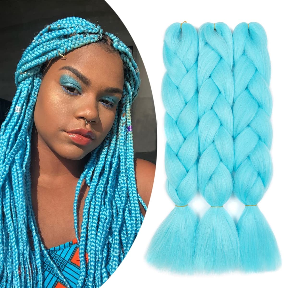 60cm Extensiones de Pelo Trenzas Africanas Castaño Oscuro Extensiones para Trenzas Africanas 1 pcs 100g Kanekalon Pelo para Trenzas Africanas Sintetico Extensiones de Trenzado Cabello Braiding — view 54