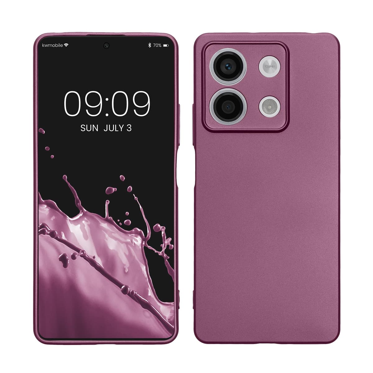 kwmobile Carcasa Compatible con Xiaomi Redmi Note 14 Pro 5G / Poco X7 Funda - Funda Ultrafina de TPU con Bordes elevados - Lavanda Metalizado — view 249
