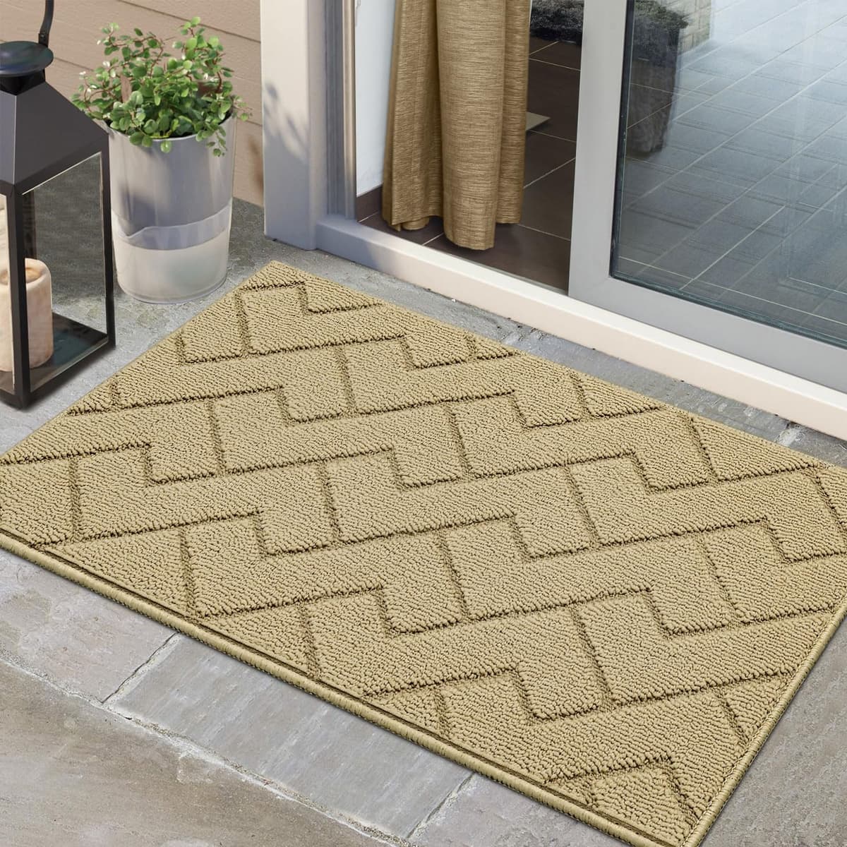 Biscpro Door Mats Indoor,Dirt Trapper Mat Absorbent Non-Slip Low Profile Doormat for Entrance,Inside, Kitchen,Front Door Mat Washable for Pets and Dogs— 50x80cm,Grey — view 27