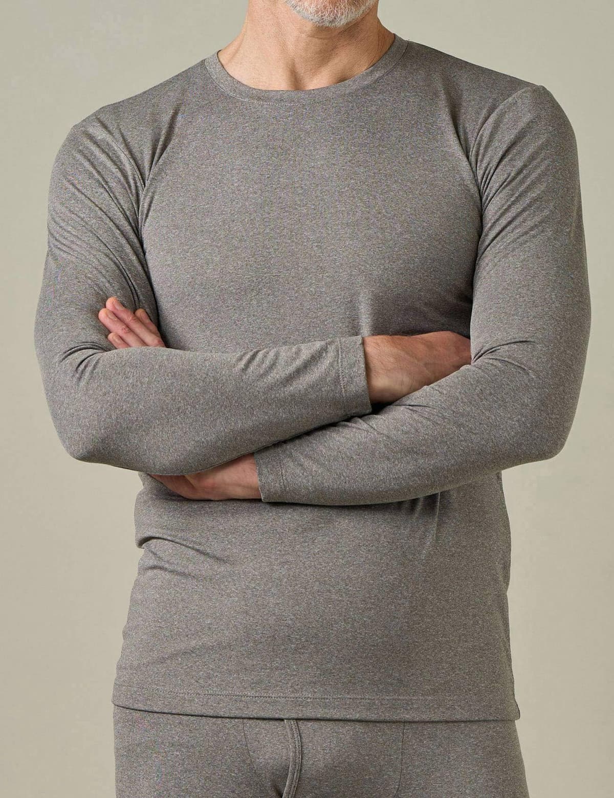 LAPASA Camiseta Termica Hombre Manga Larga Cuello Redondo Ropa Interior de Invierno Top Thermal Ligero/Cálido/Extra Cálido M09/M26/M55 — view 2