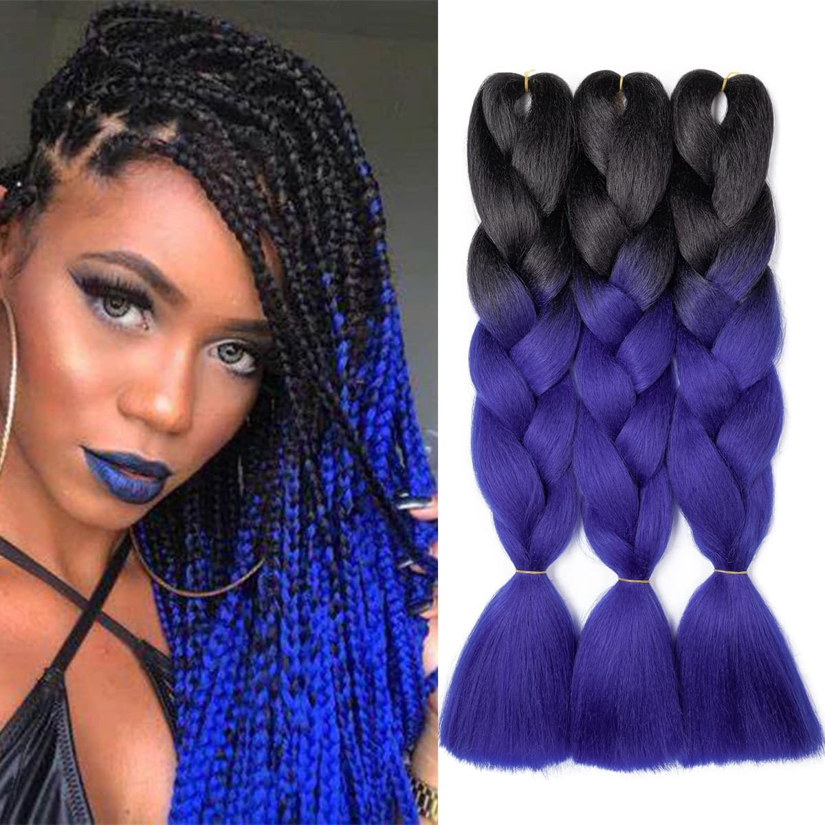 60cm Extensiones de Pelo Trenzas Africanas Castaño Oscuro Extensiones para Trenzas Africanas 1 pcs 100g Kanekalon Pelo para Trenzas Africanas Sintetico Extensiones de Trenzado Cabello Braiding — view 171