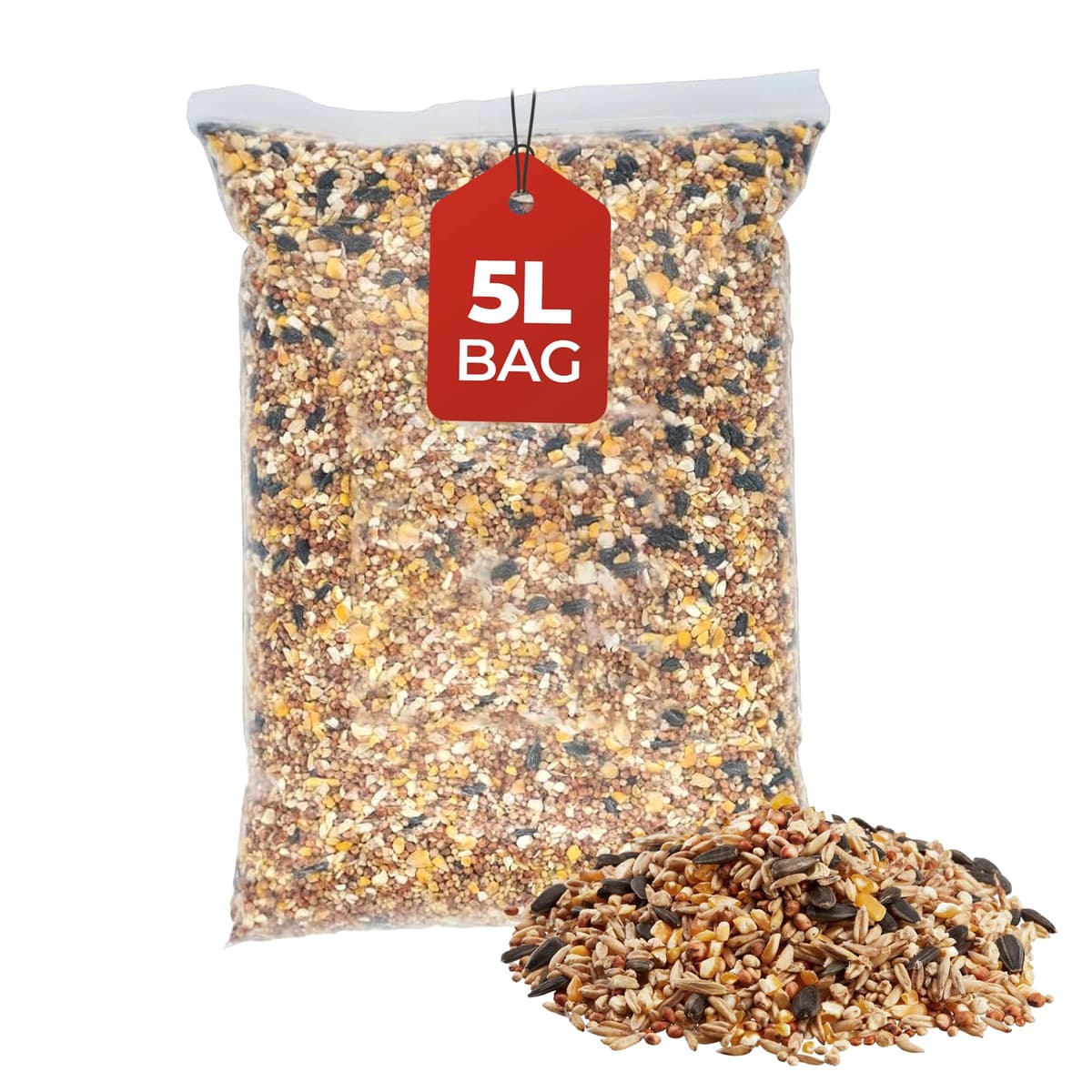 5L Mix Seed Bag, Wild Bird Seed, Bird Feed, Wild Bird Food, Bird Seeds for Small Garden Birds, Robin Food, Bird Food for Outside Wild Birds