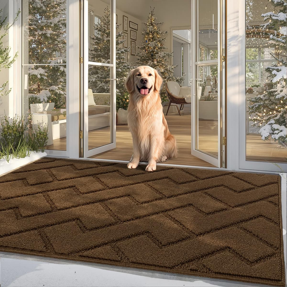 Biscpro Door Mats Indoor,Dirt Trapper Mat Absorbent Non-Slip Low Profile Doormat for Entrance,Inside, Kitchen,Front Door Mat Washable for Pets and Dogs— 50x80cm,Grey — view 71