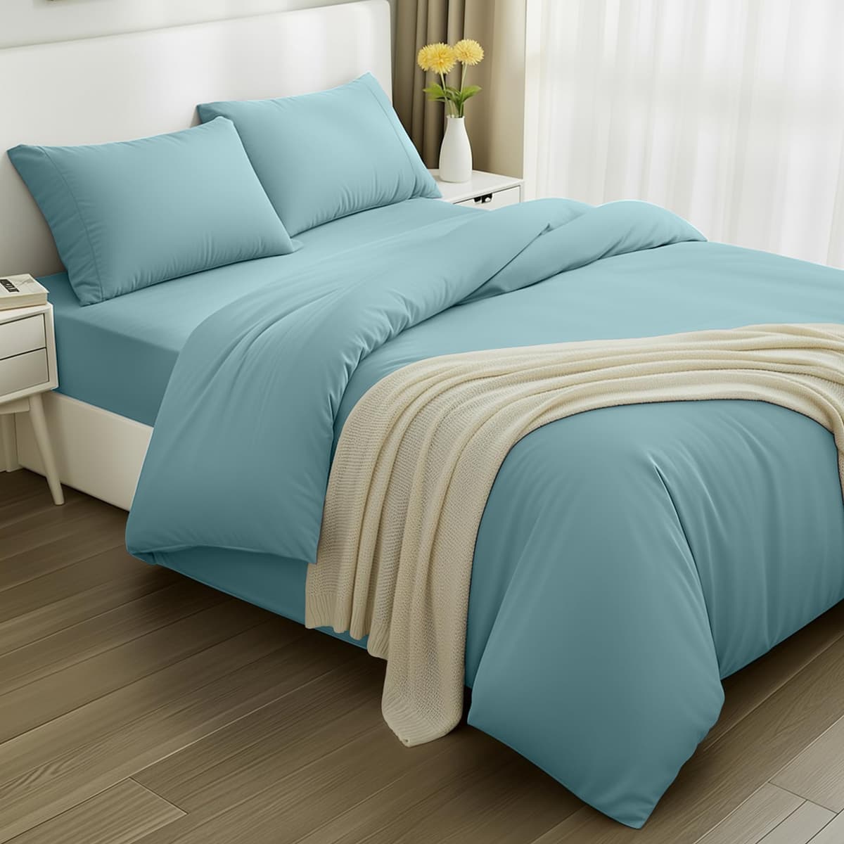 Utopia Bedding 3 Piece Single Bedding Set - Duvet Cover, Fitted Sheet with Pillow case - Soft Brushed Microfiber (Grey) — view 20