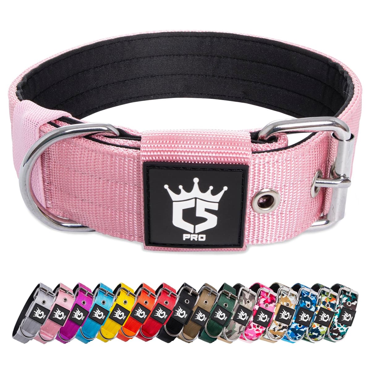 TSPRO Collar Táctico para Perros Ajustable, Collares con Broche de Metal Robusto, de 3,8 cm de Ancho, Duradero y Cómodo para Perros Medianos y Grandes (Negro M) — view 56